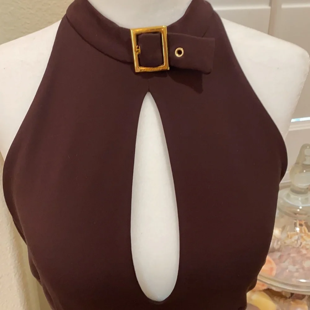 Dolce & Gabbana Dark Burgundy Halter Dress - Picture 2 of 6